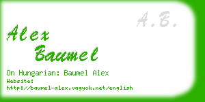 alex baumel business card